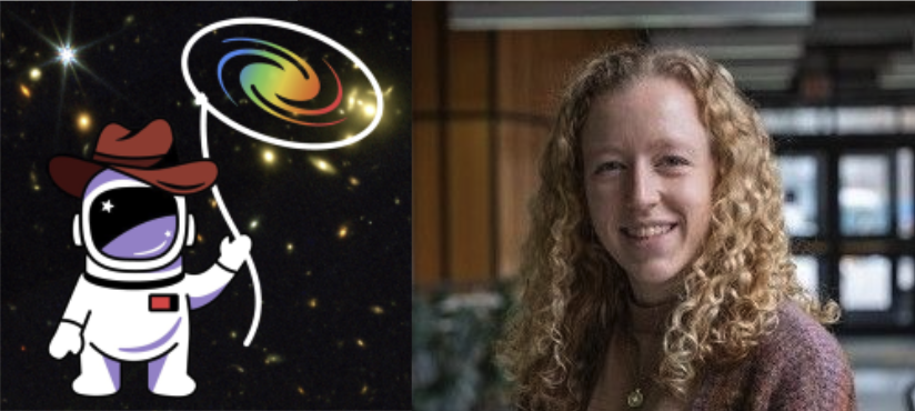 headshot of Sadie Coffin connected to redshift wrangler project logo of astronaut with a lasso.